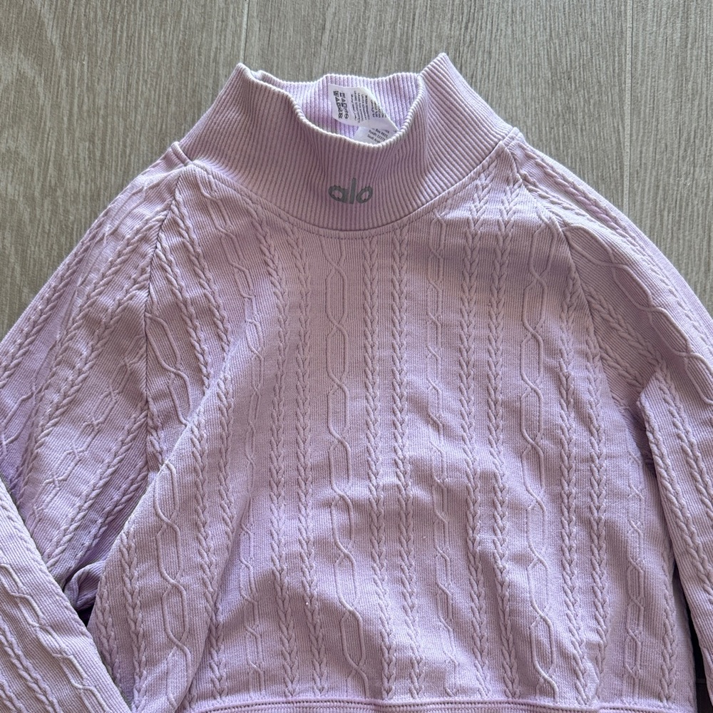 ALO Yoga Light Pink Ribbed Crop Top - Picture 2 of 3